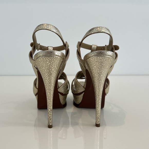 YVES SAINT LAURENT GOLD TRIBUTE SANDALS SIZE 7.5 - Picture 13 of 16